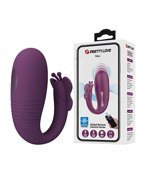 Pretty Love - Klay App-Controlled Thrusting Wearable Egg Vibrator (Purple)