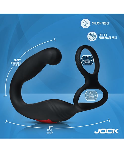 Curve Novelties - Jock Gyrating Prostate Vibrator with C-Ring (Black) CN1010 CherryAffairs