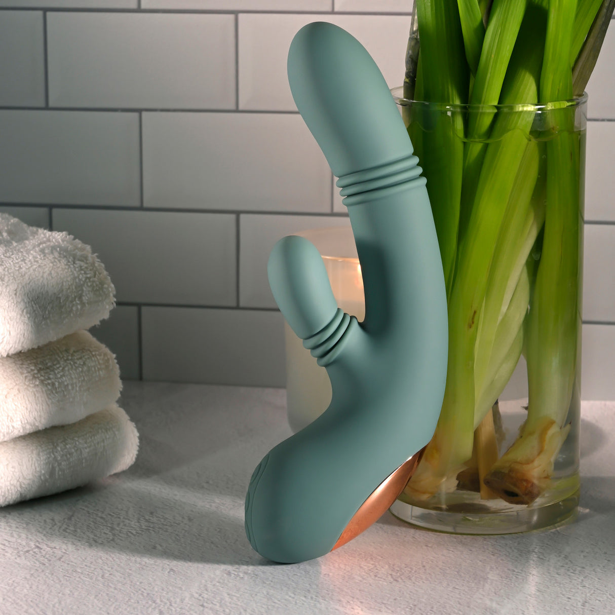 Evolved - Rub Me Tender Rechargeable Rabbit Vibrator (Green)