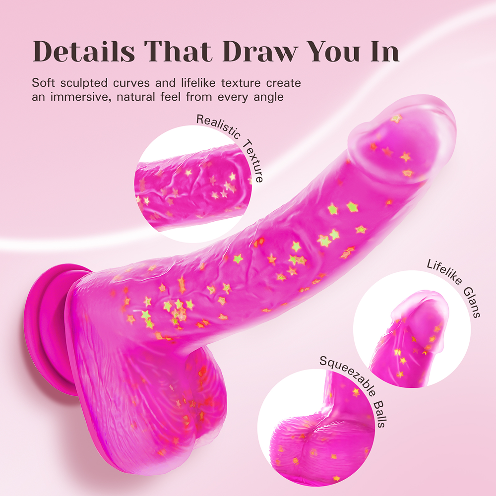 สุนัขของ Tracy - ดิลโด้ JeliVoy Thrusting Jellyskin (สีแดงกุหลาบ)