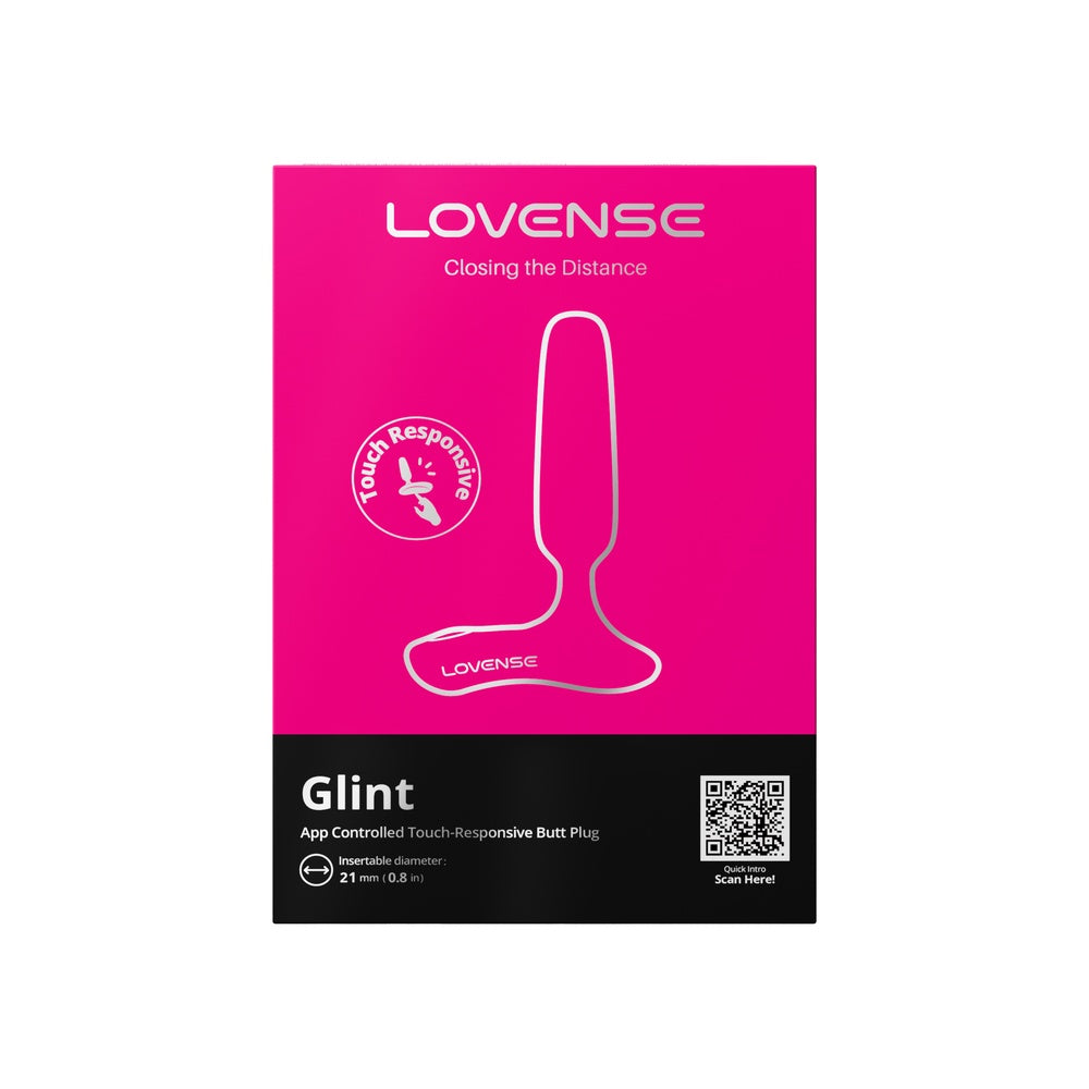 Lovense - Glint ปลั๊กทวารสั่นสะเทือนควบคุมผ่านแอป ตอบสนองต่อการสัมผัส (สีดำ)