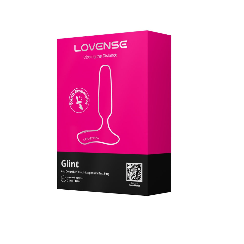 Lovense - Glint ปลั๊กทวารสั่นสะเทือนควบคุมผ่านแอป ตอบสนองต่อการสัมผัส (สีดำ)