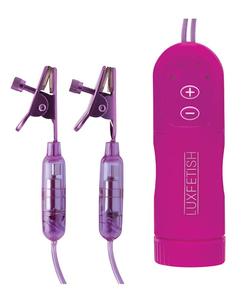 Lux Fetish - Vibrating Nipple Clamps with Wired Controller LXF1023 CherryAffairs