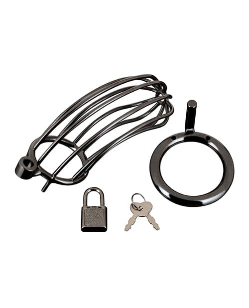 Blue Line - Prisoner Stainless Steel Chastity Cage (Black) BL1017 CherryAffairs