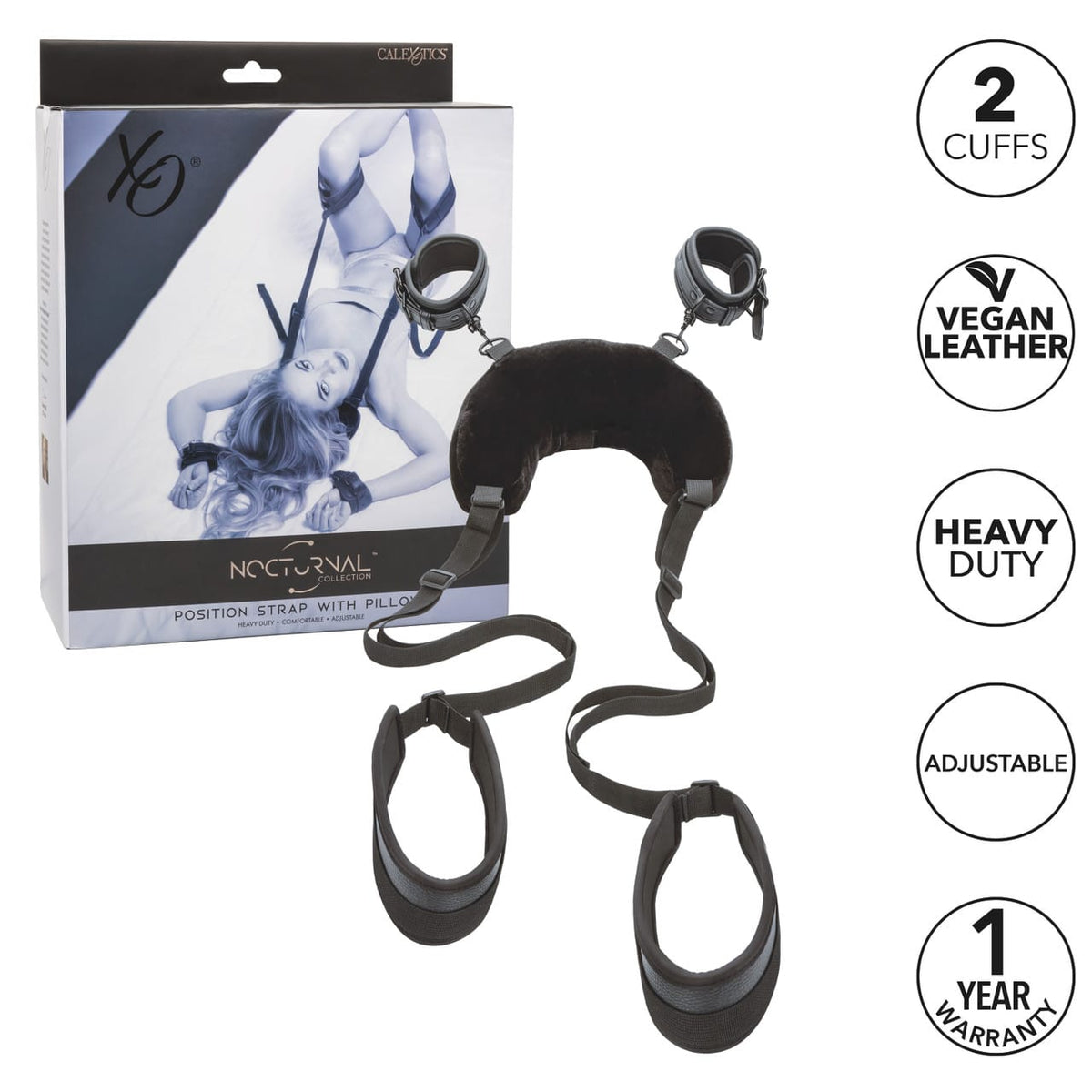 CalExotics - Nocturnal Positioning Strap with Pillow (Black) CE2164 CherryAffairs