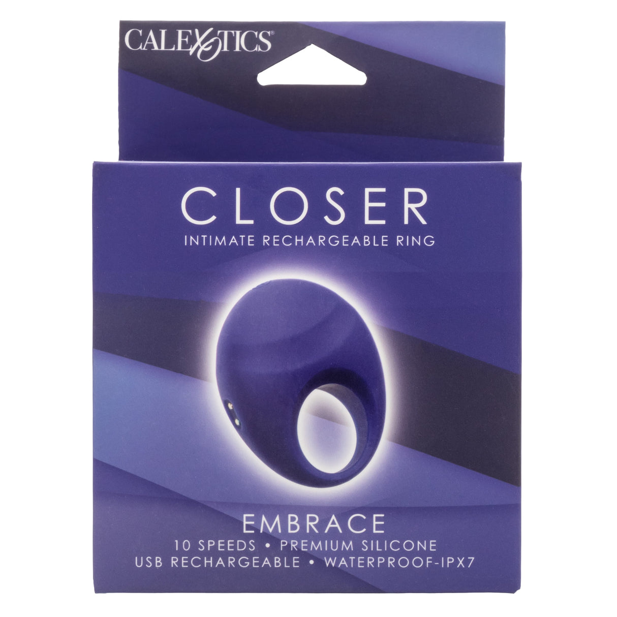 California Exotics - Embrace Closer Intimate Rechargeable Cock Ring (Blue) CE2139 CherryAffairs