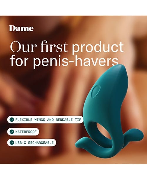 Dame - Hug Adjustable Vibrating Couples Cock Ring (Green) DP1009 CherryAffairs
