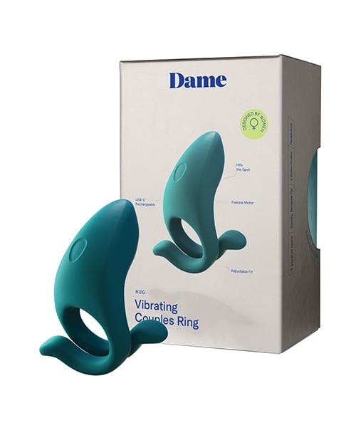 Dame - Hug Adjustable Vibrating Couples Cock Ring (Green) DP1009 CherryAffairs