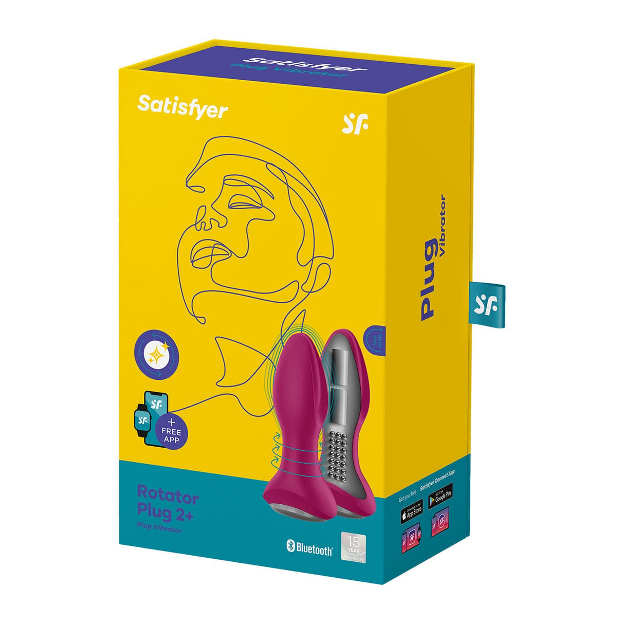 Satisfyer - Rotator Plug 2+ App-Controlled Anal Plug Vibrator (Red) Prostate Massager (Vibration) Rechargeable
