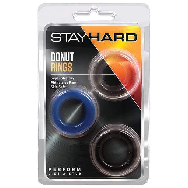 Blush Novelties - Stay Hard Donut Cock Rings 3 Pack (Multi Colour) Cock Ring (Non Vibration)
