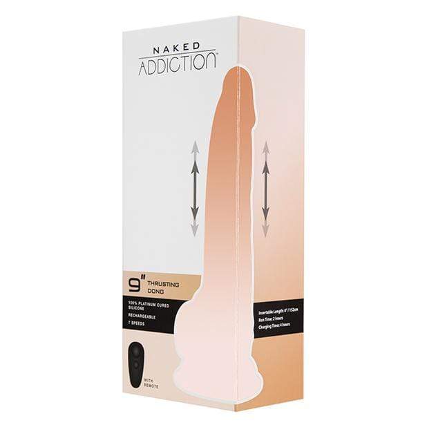 BMS - Naked Addiction Thrusting Dong 9" (Beige) Realistic Dildo with suction cup (Vibration) Rechargeable