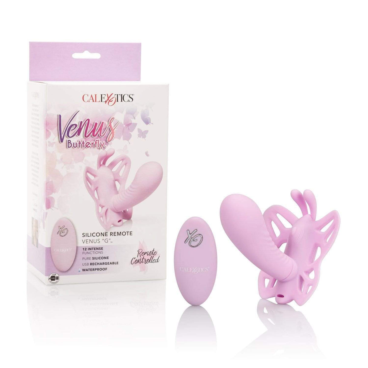 California Exotics - Venus Butterfly Silicone Remote Venus G Spot Vibrator (Pink) Remote Control Dildo w/o Suction Cup (Vibration) Rechargeable