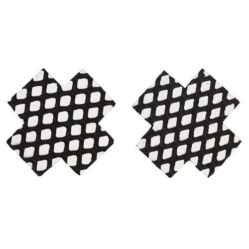 Coquette - Fishnet Cross Pasties Nipple Covers O/S (Black) Nipple Covers