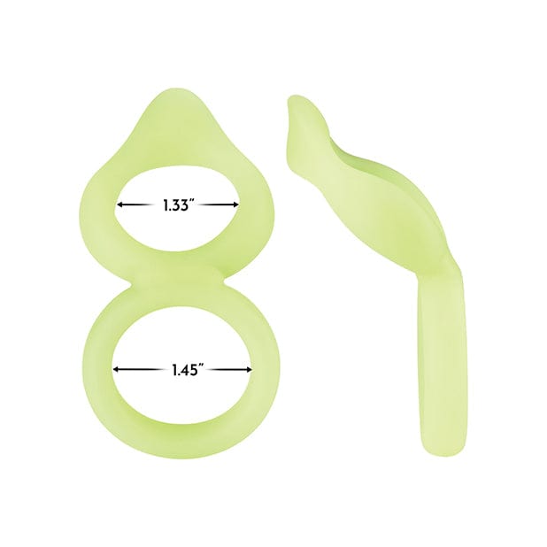 Forto - F 88 Silicone Double Cock and Ball Ring Glow in the Dark (Yellow) Silicone Cock Ring (Non Vibration)
