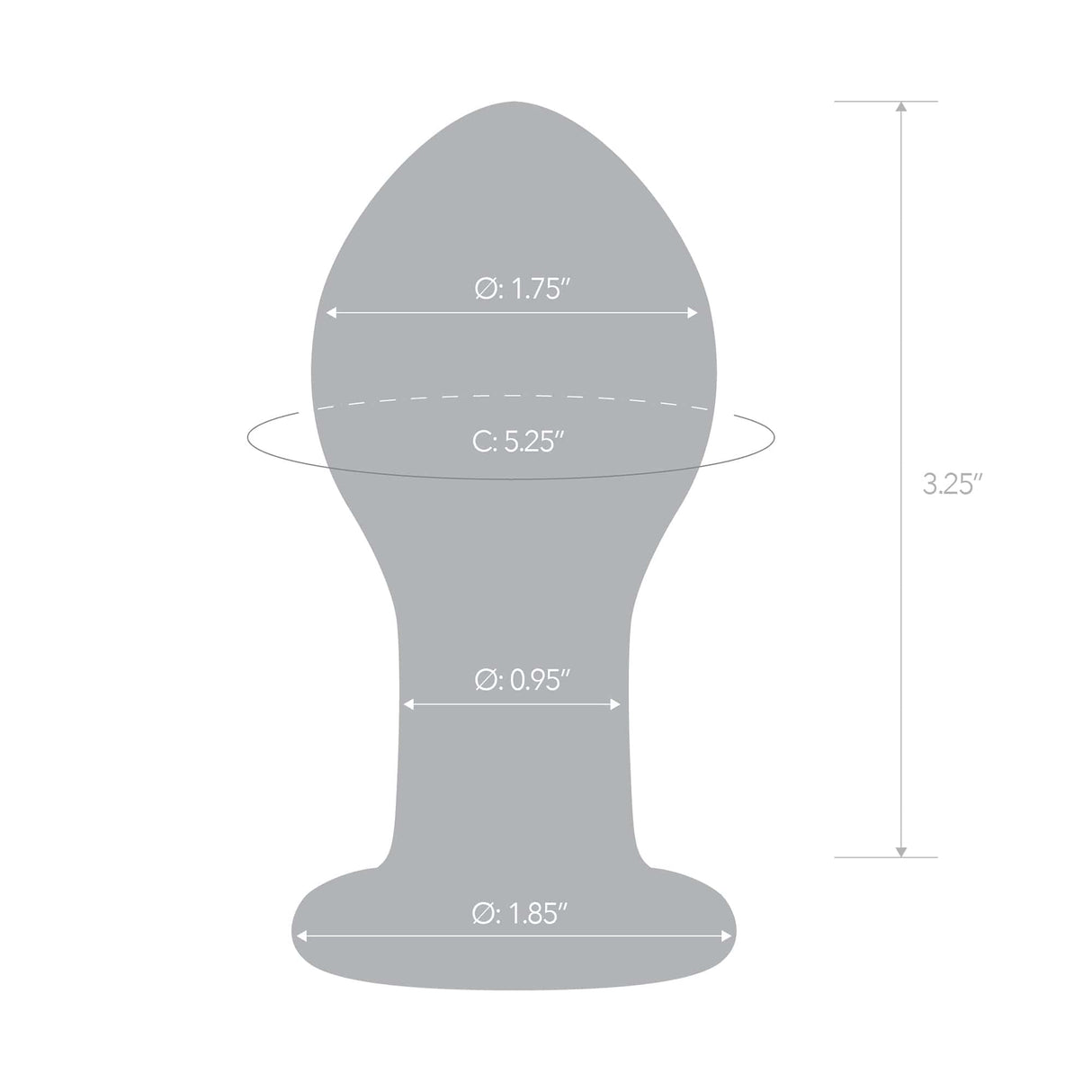 Glas - Galileo Hand Blown Glass Butt Plug 3.5" (Black/Clear) Glass Anal Plug (Non Vibration)