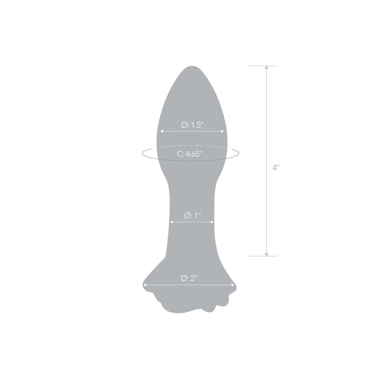 Glas - Rosebud Glass Butt Plug 5" (Pink) Glass Anal Plug (Non Vibration)
