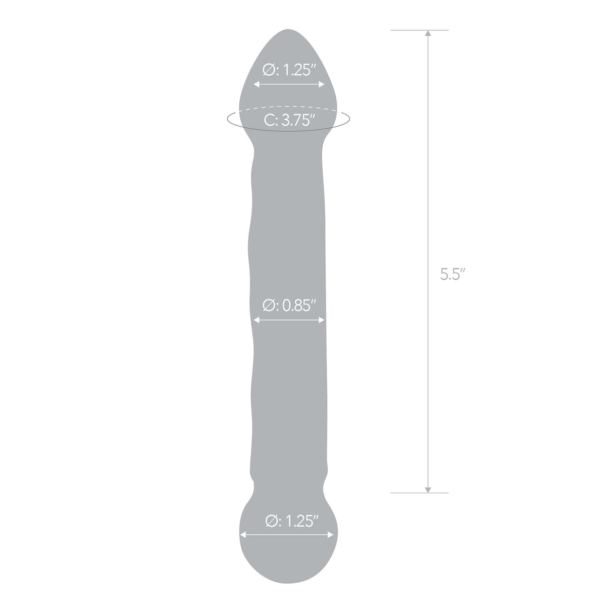 Glas - Tip Textured Glass Dildo 6.5" (Clear) Glass Dildo (Non Vibration)
