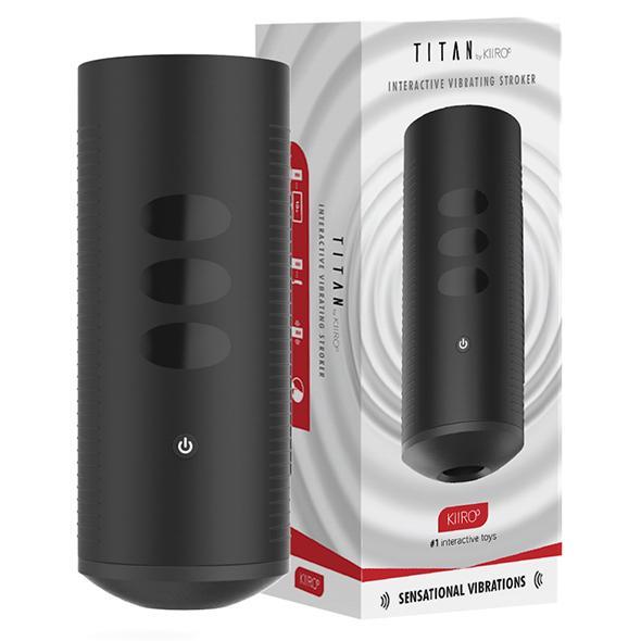 Kiiroo - Titan App-Controlled Interactive Vibrating Masturbator Stroker (Black) KR1005 CherryAffairs