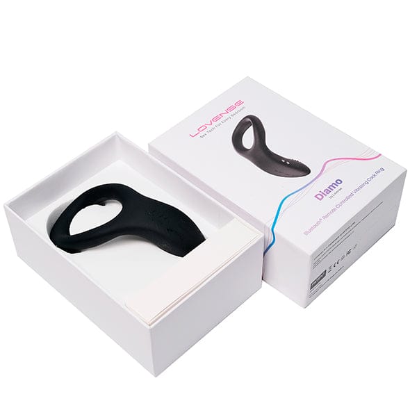 Lovense - Diamo App-Controlled Vibrating Silicone Cock Ring (Black) Remote Control Cock Ring (Vibration) Rechargeable