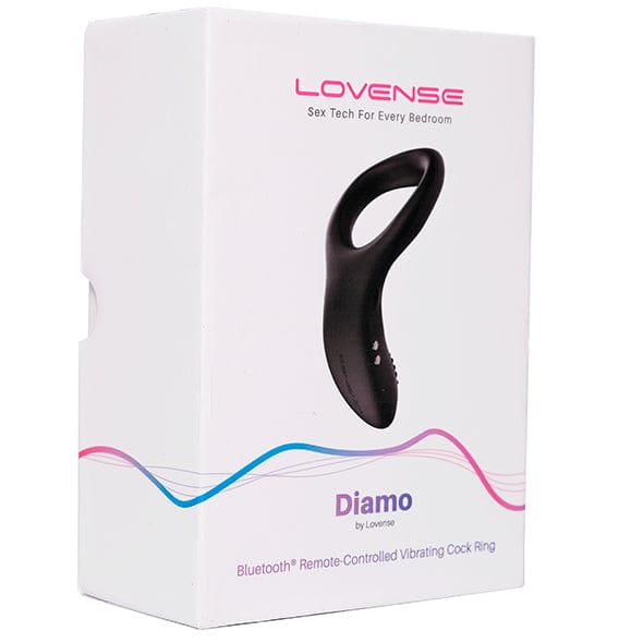 Lovense - Diamo App-Controlled Vibrating Silicone Cock Ring (Black) Remote Control Cock Ring (Vibration) Rechargeable