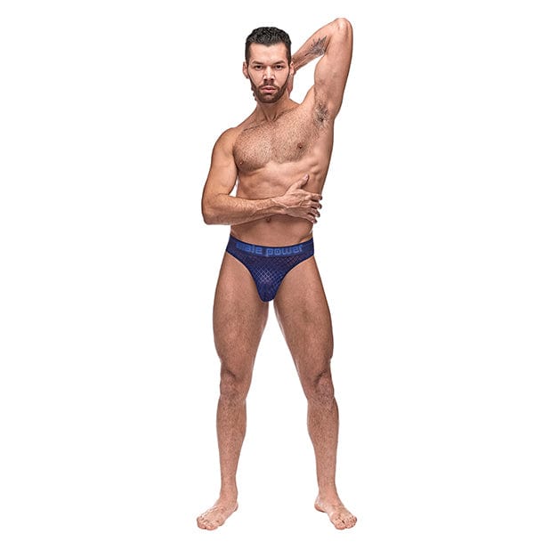 Male Power - Diamond Mesh Bong Thong Underwear L/XL (Blue) Gay Pride Underwear