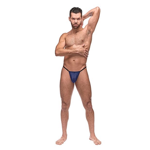 Male Power - Diamond Mesh Posing Strap Underwear O/S (Blue) Gay Pride Underwear