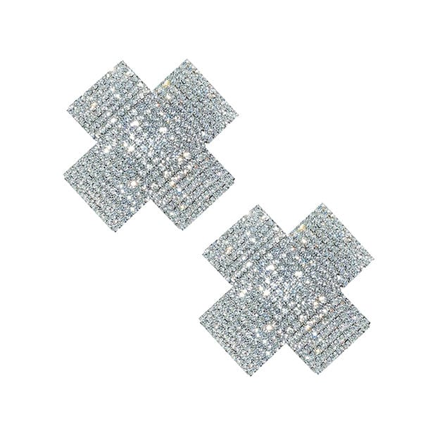 Neva Nude - Cross Crystal Jewel Reusable Silicone Pasties Nipple Covers O/S (Clear) Nipple Covers