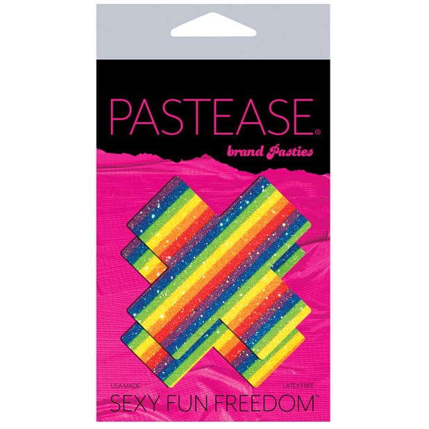 Pastease - Premium Glitter Plus Pasties Nipple Covers O/S (Rainbow) Nipple Covers