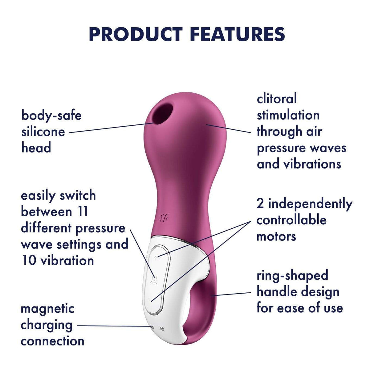 Satisfyer - Lucky Libra Air Pulse Clitoral Air Stimulator (Berry) STF1201 CherryAffairs