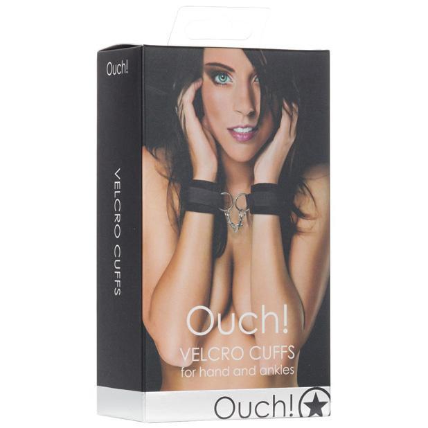 Shots - Ouch! Velcro Hand & Ankle Cuffs (Black) - CherryAffairs.sg