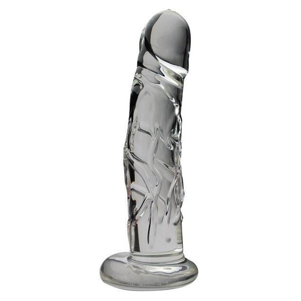Spartacus - Blown Medium Realistic Glass (Clear) Glass Dildo (Non Vibration)
