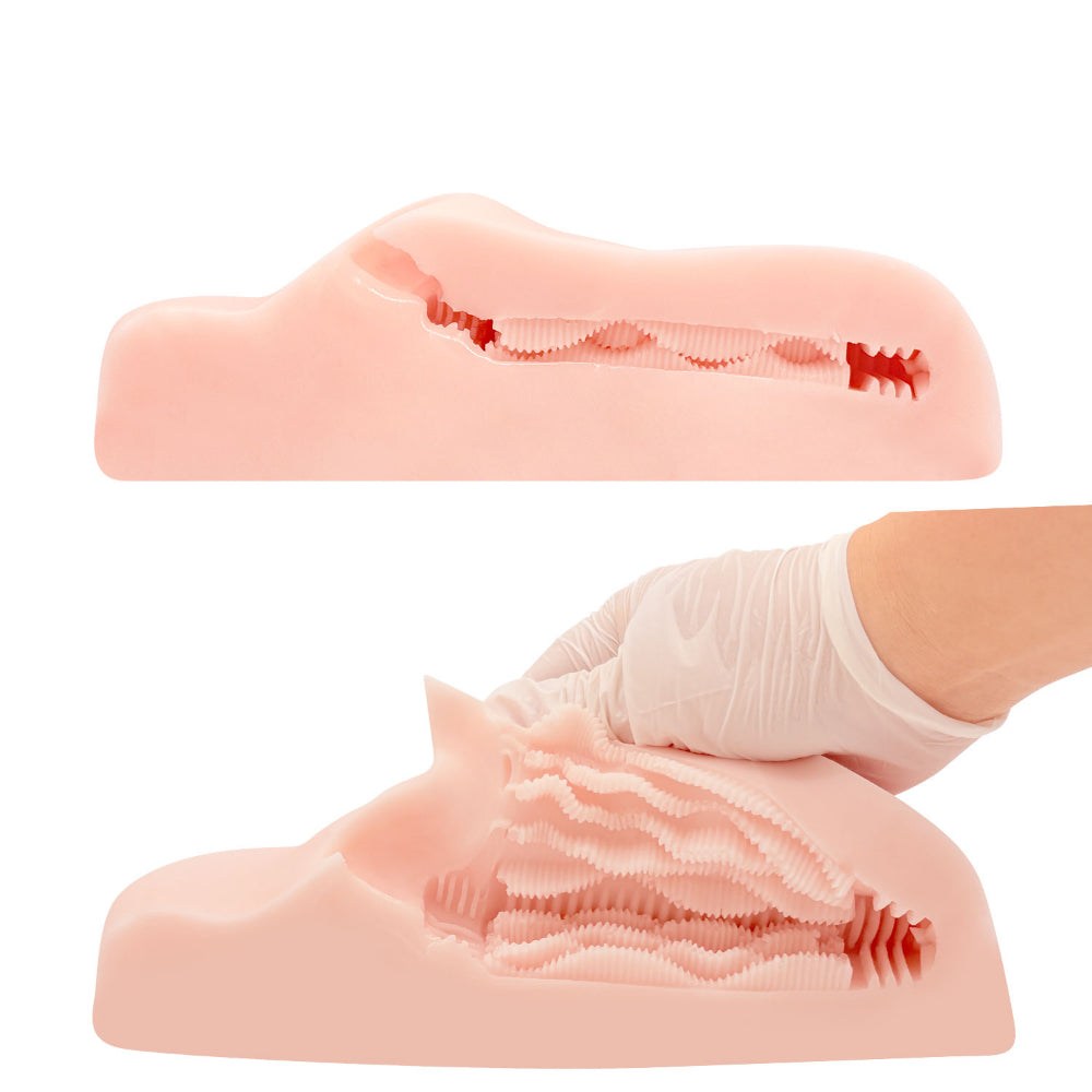 Peach Toys - เครื่องช่วยสำเร็จความใคร่แบบสวมใส่สำหรับผู้ชาย PADZERO R8 ติดตั้งบนพื้น ใช้งานแบบแฮนด์ฟรี (สีเบจ)