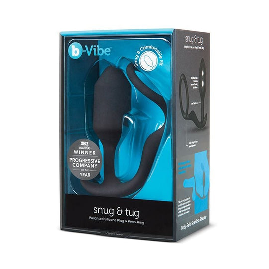 B-Vibe - Snug & Tug แหวนรัดอวัยวะเพศชายซิลิโคนถ่วงน้ำหนัก (สีดำ)