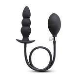 B-Vibe - Beaded Inflatable Anal Plug with HandPump (Black) BV1023 CherryAffairs