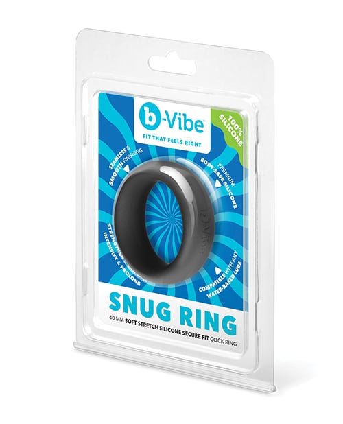 B-Vibe - Snug คอลเลกชันแหวนรัดอวัยวะเพศชายซิลิโคน (สีดำ)