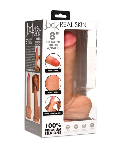 Curve Novelties - Jock ดิลโดซิลิโคนผิวเหมือนจริง 20.3 cm แบบดูดติดพื้น (สีเบจ)