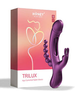 Honey Play Box - Trilux 4-in-1 Rabbit Vibrator with Anal Beads (Purple) - Purple