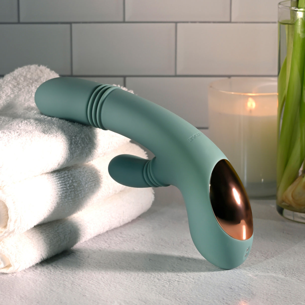 Evolved - Rub Me Tender Rechargeable Rabbit Vibrator (Green)