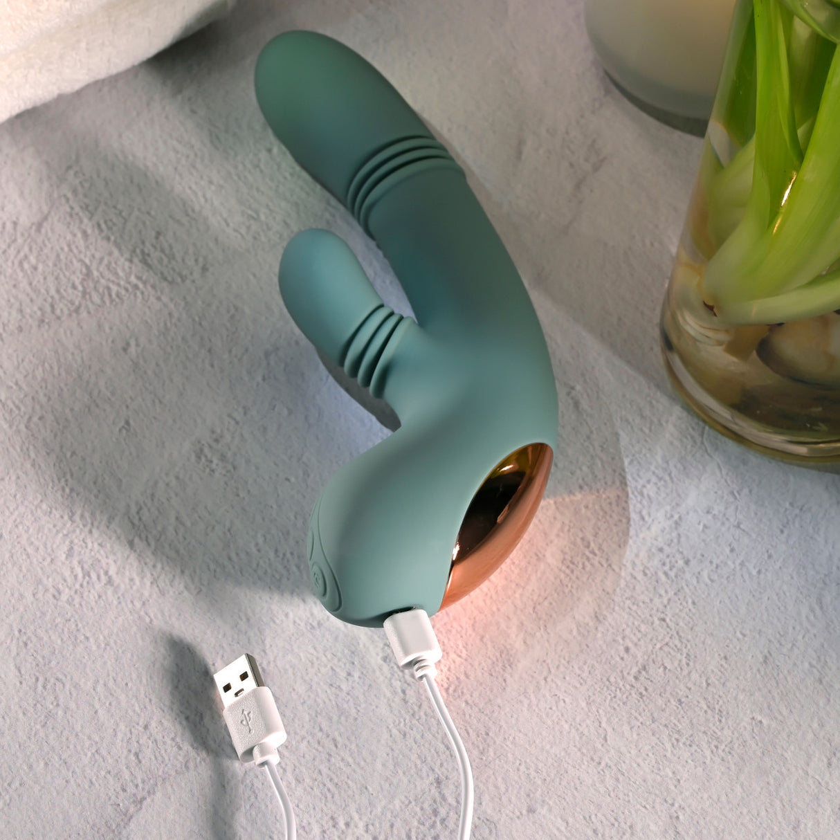 Evolved - Rub Me Tender Rechargeable Rabbit Vibrator (Green)