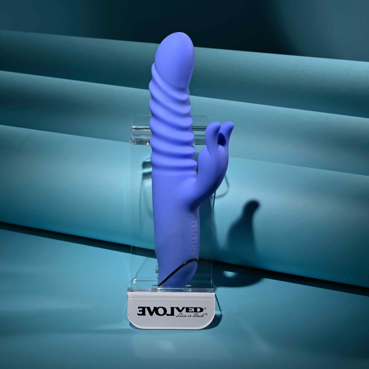 Evolved - เครื่องสั่นกระต่ายแบบชาร์จไฟได้ Knock Knock (สีน้ำเงิน)