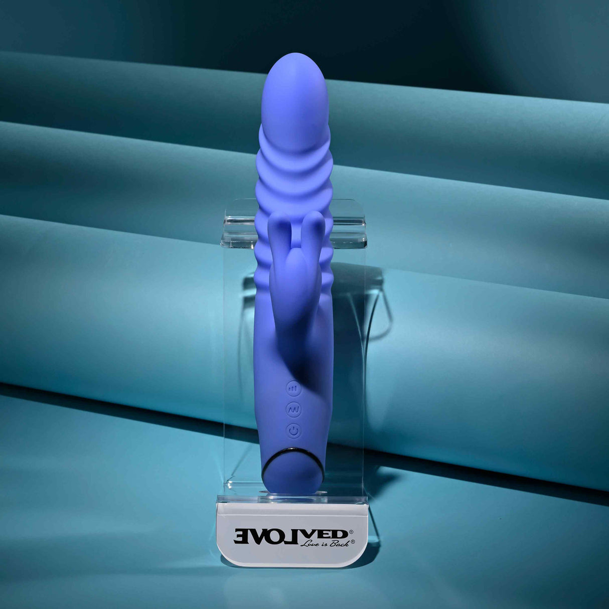 Evolved - เครื่องสั่นกระต่ายแบบชาร์จไฟได้ Knock Knock (สีน้ำเงิน)