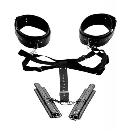 XR Brands - Master Series Acquire Thigh Harness with Wrist Cuffs (Black) XR1112 CherryAffairs