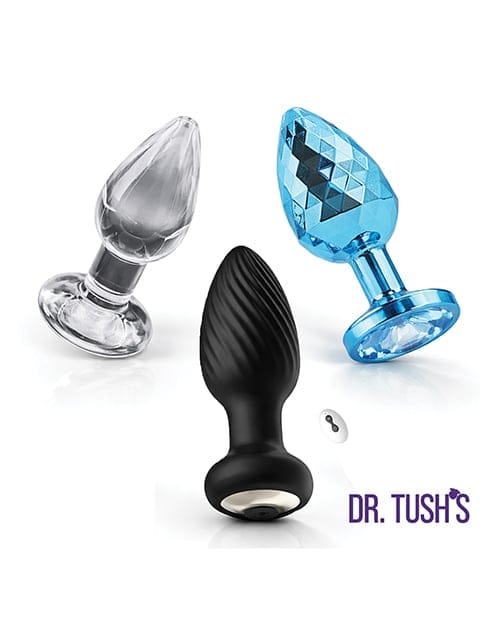 Dr. Tush's - ชุดจุกอุดทวาร Venture แบบแก้ว โลหะ และสั่น (หลายสี)