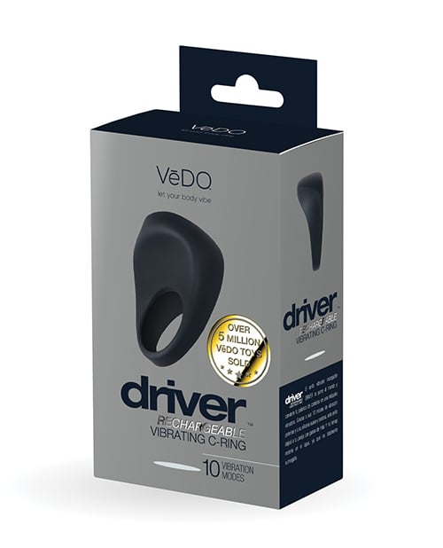 VeDO - ห่วงรัดโคนอวัยวะเพศชายแบบสั่น Driver ชาร์จไฟได้ (ดำ)