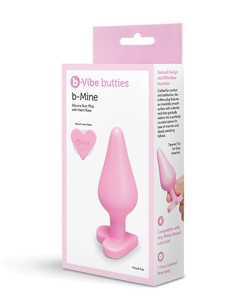 B-Vibe - B-Mine Butties Heart-Base Silicone Anal Plug (Pink)