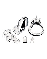 Blue Line - Obedience Metal Chastity Cage (Silver) – product view 4