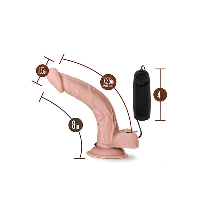 Blush Novelties - Dr Skin Dr Sean Curved Vibrating Suction Cup Dildo (Beige) – product view 4