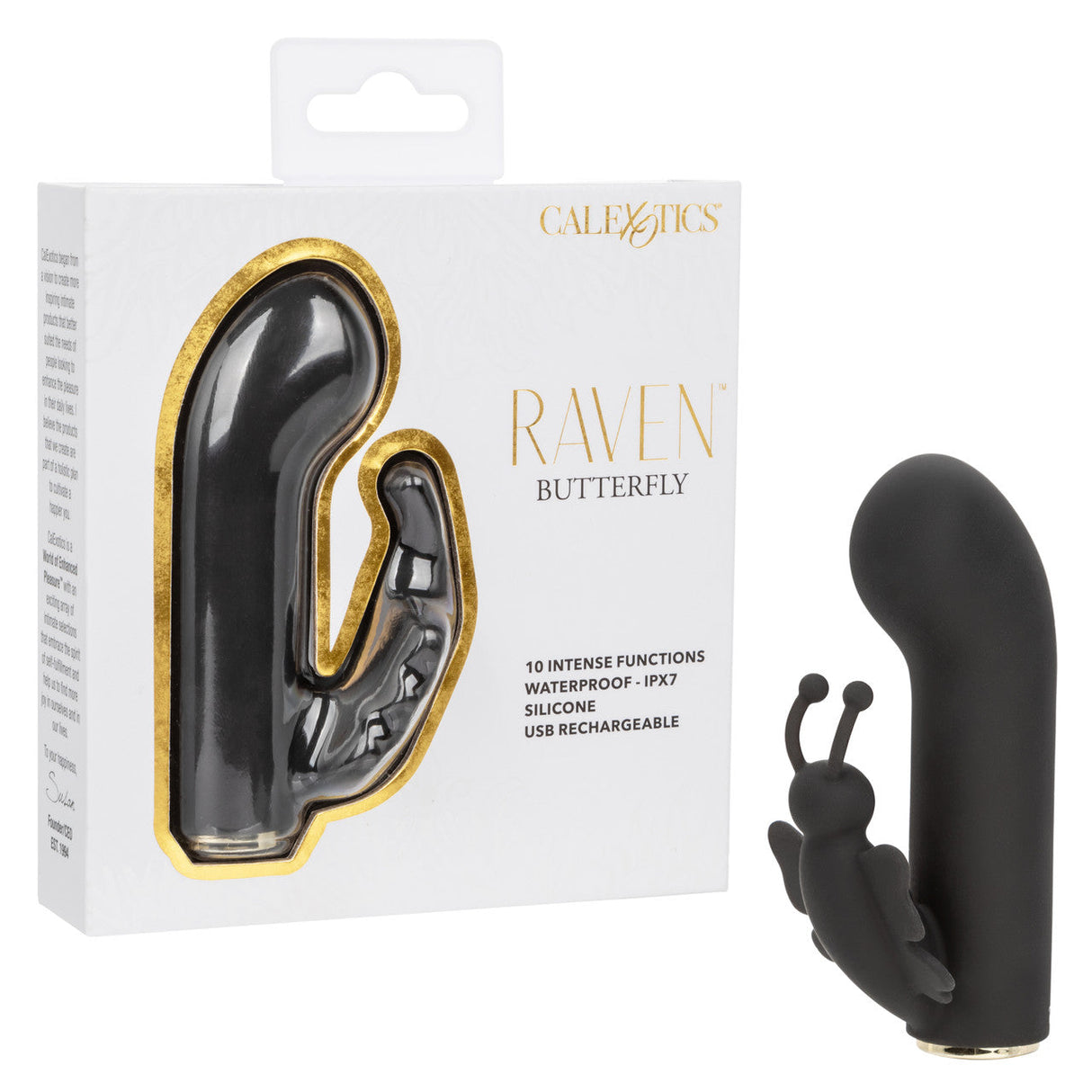 CalExotics - Raven Butterfly Rechargeable Mini Dual Vibrator (Black) – product image
