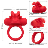 CalExotics - Rechargeable Matador Triple-Stimulation Cock Ring (Red) – product view 6