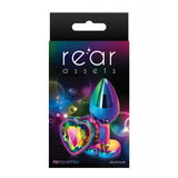 NS Novelties - Rear Assets Small Rainbow Heart Aluminium Anal Plug NS1175 CherryAffairs
